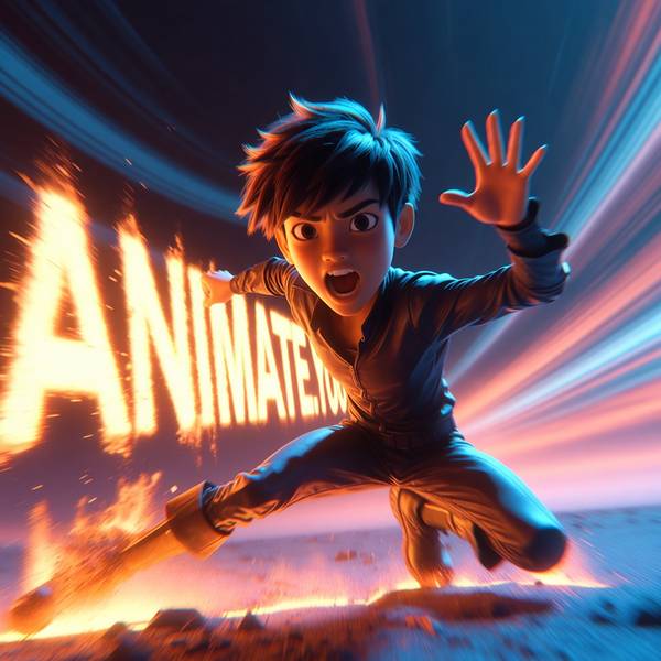 Animated bear mascot with animate.you banner